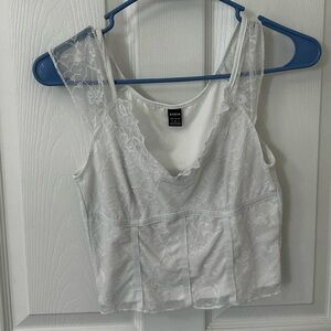 White Lace Sleeveless Top